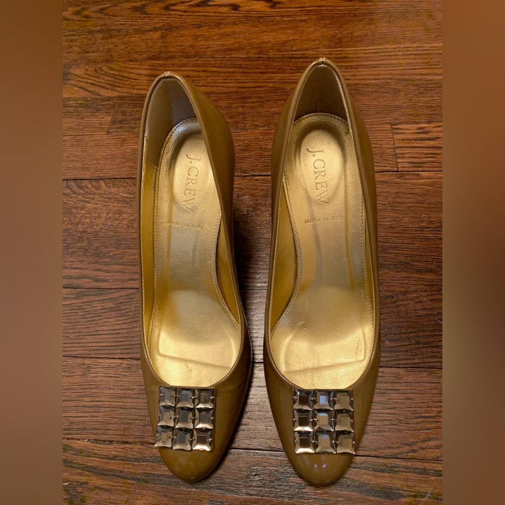 J. Crew Women's Shiny Gold Heels